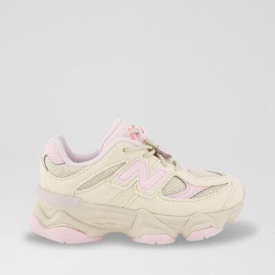 9060 Toddler Tan Pink Fabric Sneakers