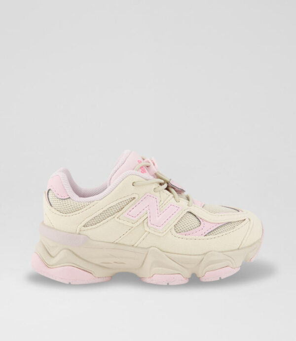 9060 Toddler Tan Pink Fabric Sneakers