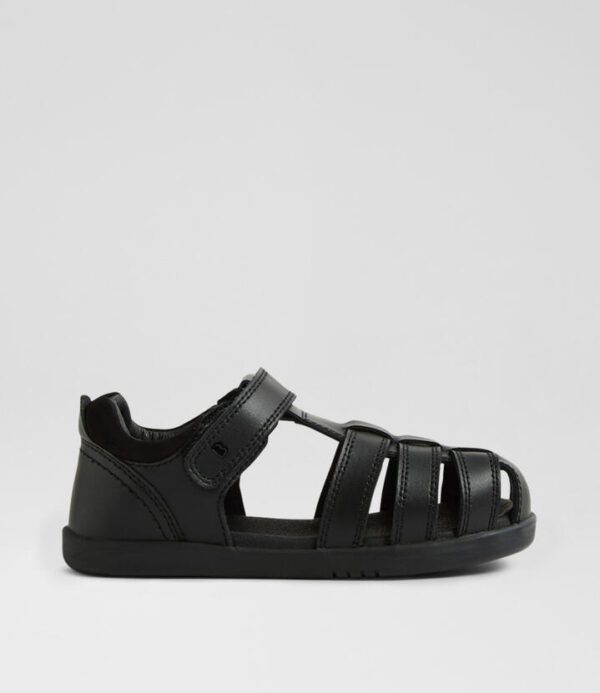 Kp Roam School Junior Black Leather Flat Shoes