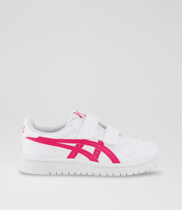 Japan S Junior White Fuchsia Leather Sneakers
