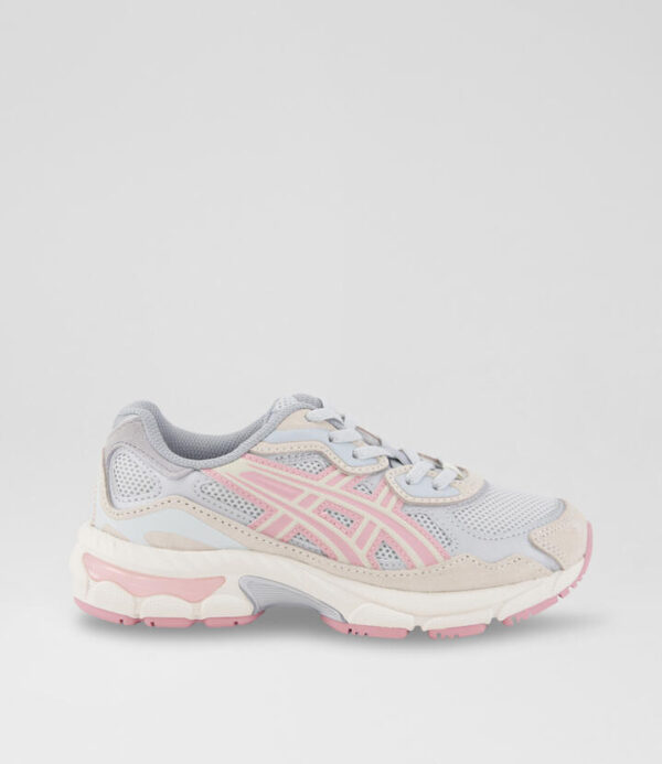 Gel Nyc Junior Grey Pink Mesh Sneakers