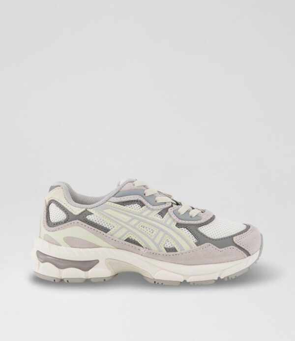 Gel Nyc Junior Cream Grey Mesh Sneakers