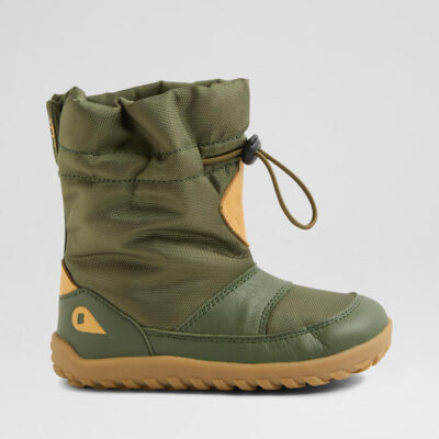 Iw Paden Waterproof Toddler Bronze Green Leather Fabric Ankle Boots
