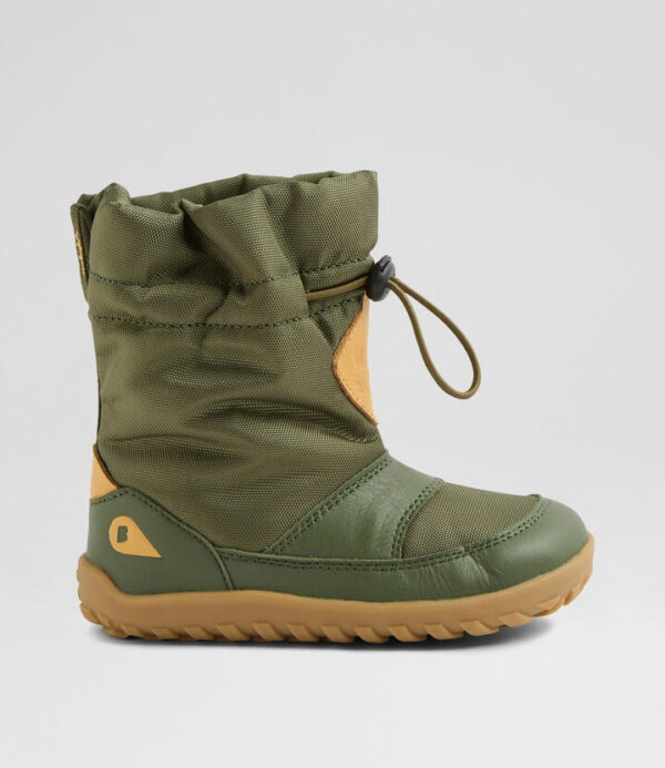 Iw Paden Waterproof Toddler Bronze Green Leather Fabric Ankle Boots