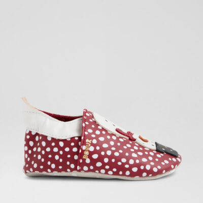 Ss Snowie Infant Red White Leather Flat Shoes