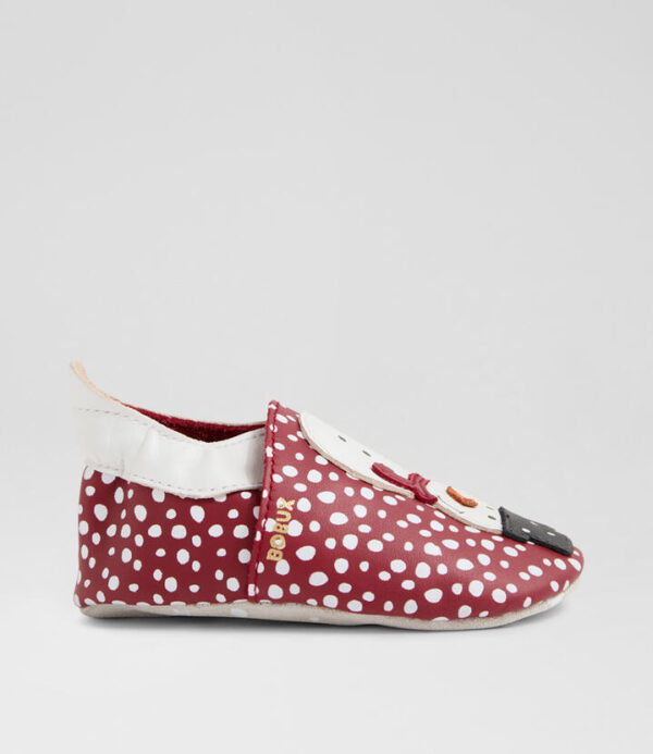 Ss Snowie Infant Red White Leather Flat Shoes