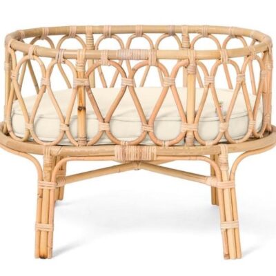 Poppie Rattan Doll Crib White