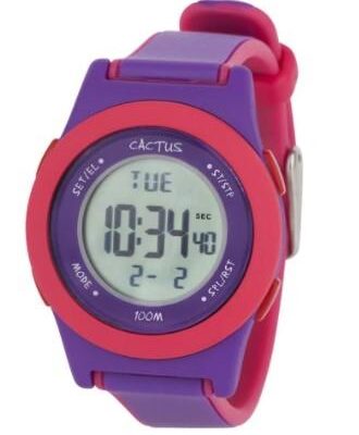 Cactus Shine Digital Watch - Purple/Pink trim