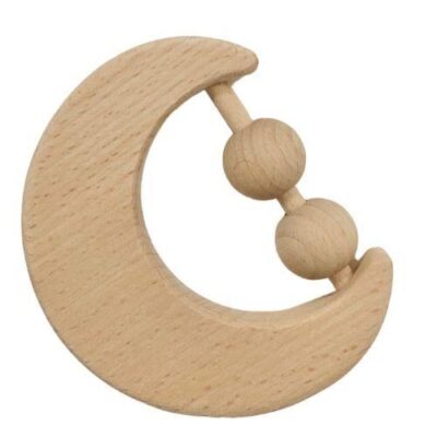 Moon Wooden Baby Rattle