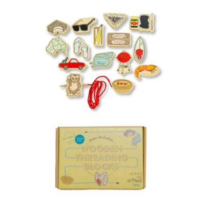 Make Me Iconic Australia Wooden Threading Blocks