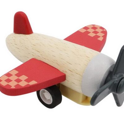 Retro Wooden Pull Back Biplane