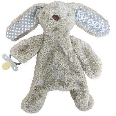 Bunny Comforter with Dummy Holder Beige and Grey