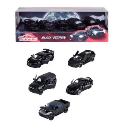 DIE CAST BLACK EDITION MODEL CARS: 5 PIECE GIFT PACK