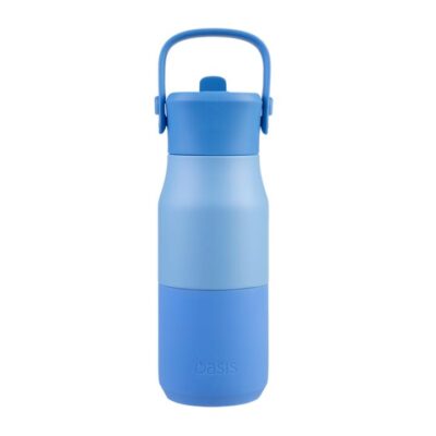 Oasis Kids Stainless Steel Double Wall Insulated JNR Drink Bottle with Sipper 400ml Blue