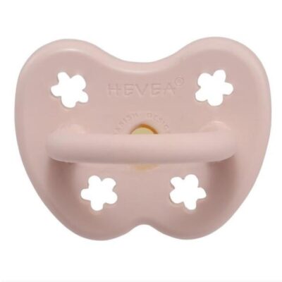 Hevea Round Teat Pacifiers Powder Pink (0 to 3M)